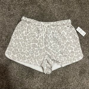 Fleece Snow Leopard Lounge Shorts